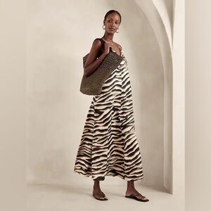 Banana Republic Factory SILKY TWILL A-LINE MAXI DRESS S